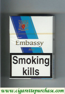 Embassy Blue cigarettes hard box