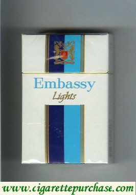 Embassy Lights King Size cigarettes hard box