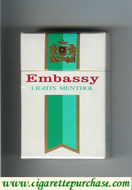 Embassy Lights Menthol cigarettes hard box