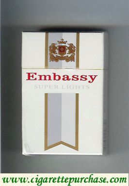 Embassy Super Lights cigarettes hard box