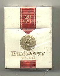 Embassy Gold cigarettes hard box