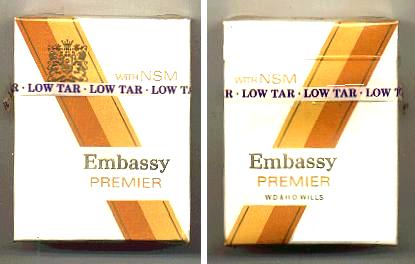 Embassy Premier with NSM cigarettes hard box