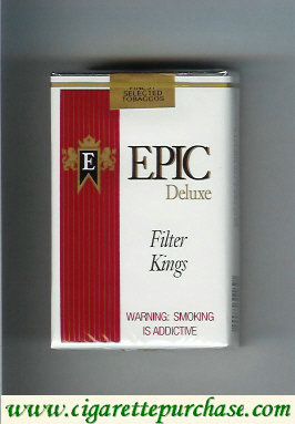 Epic Deluxe Filter Kings white cigarettes soft box