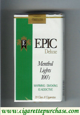 Epic Deluxe Menthol Lights 100s white cigarettes soft box