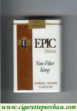 Epic Deluxe Non-Filter Kings white cigarettes soft box