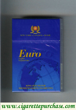 Euro Lights Virginia Filter cigarettes hard box