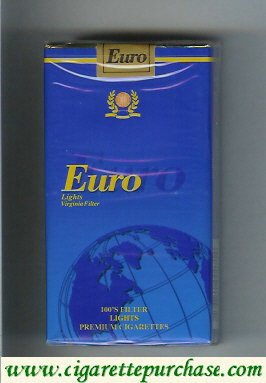 Euro Lights Virginia Filter 100s cigarettes soft box