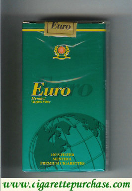 Euro Menthol Virginia Filter 100s cigarettes soft box