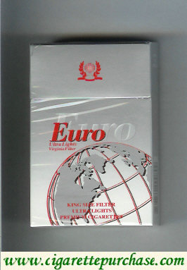 Euro Ultra Lights Virginia Filter cigarettes hard box