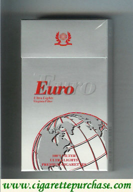 Euro Ultra Lights Virginia Filter 100s cigarettes hard box