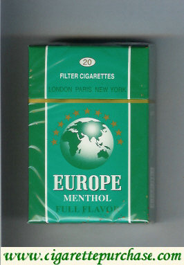 Europe Filter Cigarettes Menthol Full Flavor hard box