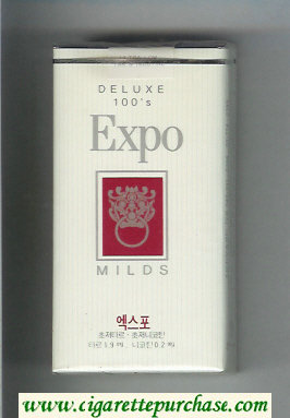 Expo Deluxe 100s Milds cigarettes hard box