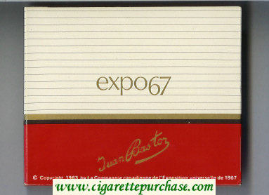 Expo 67 25s cigarettes wide flat hard box