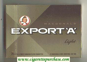 Export 'A' Macdonald 25s cigarettes Light wide flat hard box