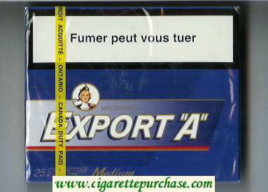 Export 'A' Macdonald 25s cigarettes Medium blue wide flat hard box