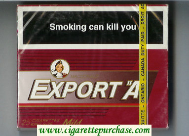Export 'A' Macdonald 25s cigarettes Mild red wide flat hard box