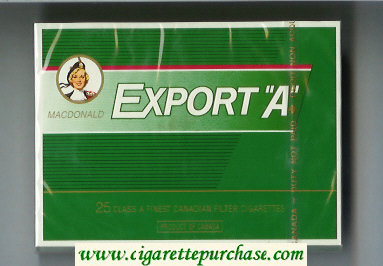 Export 'A' Macdonald 25s cigarettes green wide flat hard box