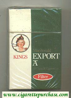 Export 'A' Macdonald Kings Filter cigarettes wide flat hard box