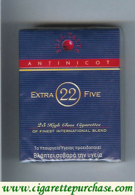 Extra 22 Five Antinicot cigarettes hard box