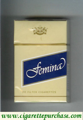 Femina yellow and blue 20 Filter cigarettes hard box
