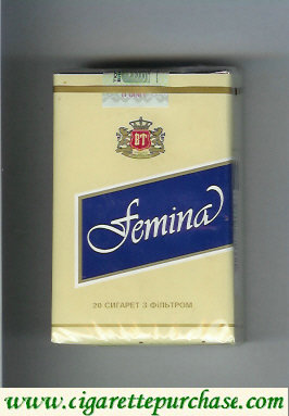 Femina yellow and blue cigarettes soft box