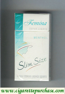 Femina Super Lights Menthol Slim Size 90s cigarettes hard box