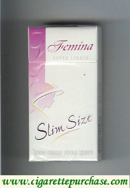 Femina Super Lights Slim Size 90s cigarettes hard box