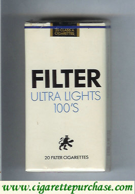 Filter Ultra Lights 100s cigarettes soft box