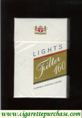 Filter 160 Lights white and gold cigarettes hard box