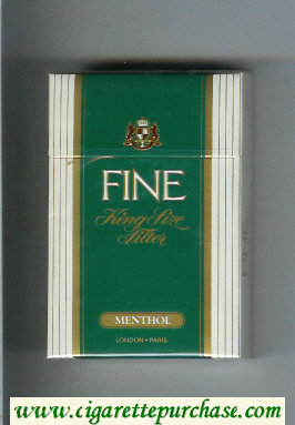 Fine Menthol cigarettes hard box