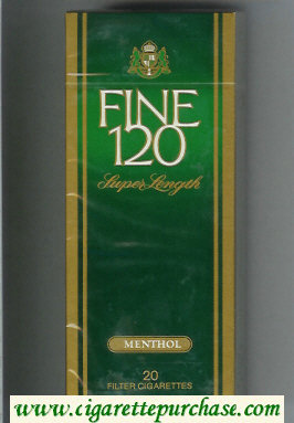 Fine 120s Super Lenght Menthol cigarettes hard box