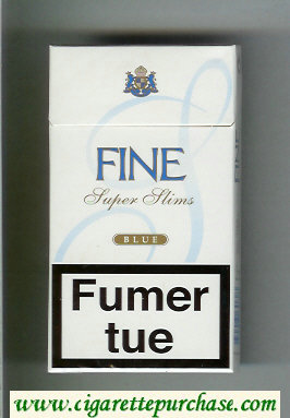 Fine 100s Super Slims Blue cigarettes hard box