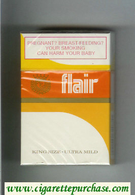 Flair King Size Ultra Mild cigarettes hard box