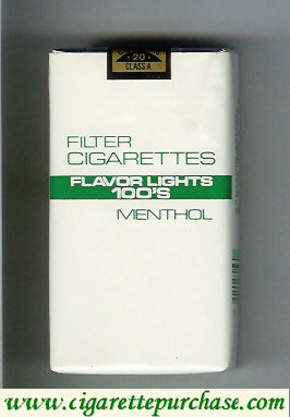 Flavor Lights 100s Filter Cigarettes Menthol soft box