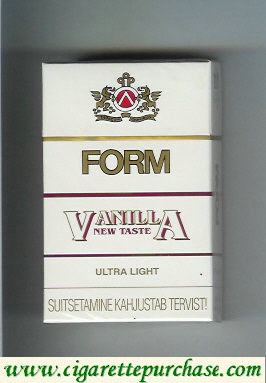 Form Vanilla New Taste Ultra Light white cigarettes hard box