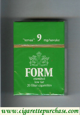 Form 'Tervaa' 9 mg Savuke Menthol cigarettes hard box