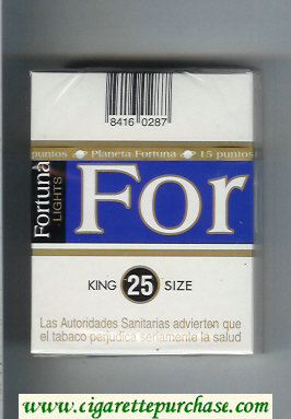 Fortuna Lights King Size 25s cigarettes hard box