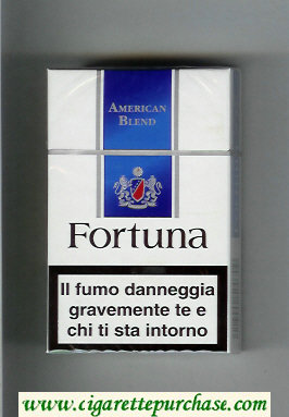 Fortuna American Blend white and blue cigarettes hard box