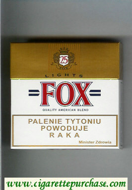 Fox Lights 25s Quality American Blend cigarettes hard box