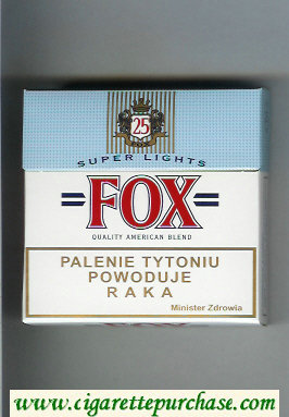 Fox Super Lights 25s Quality American Blend cigarettes hard box