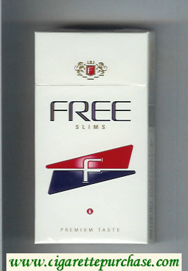 Free Slims F '6' Premium Taste 100s white and black and red Cigarettes hard box