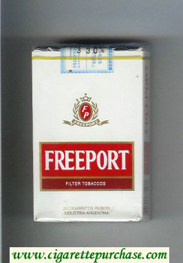 Freeport Filter Tobaccos white and red and brown cigarettes soft box