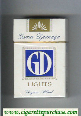 GD Gorna Djumaya Lights Virginia Blend white and blue cigarettes hard box