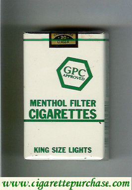 GPC Approved Menthol Filter Cigarettes King Size Lights soft box