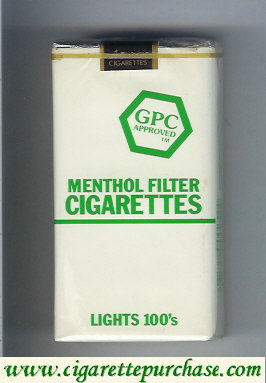 GPC Approved Menthol Filter Cigarettes Lights 100s soft box