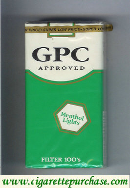 GPC Approved Menthol Lights Filter 100s Cigarettes soft box