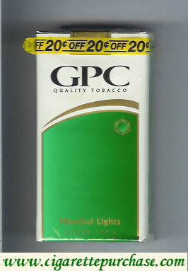 GPC Quality Tabacco Menthol Lights Filter 100s Cigarettes soft box