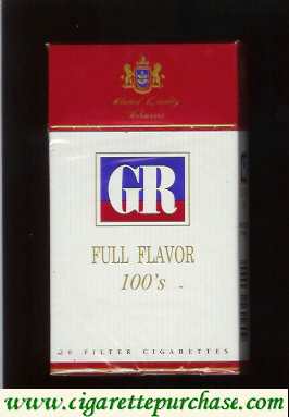 GR Selected Quality Tobaccos Full Flavor 100s white and red cigarettes hard box