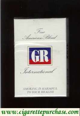 GR Fine American Blend International white cigarettes hard box