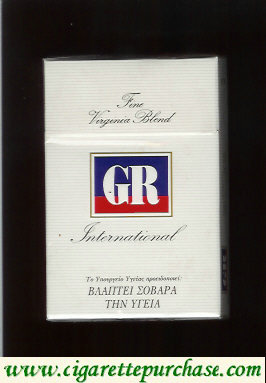 GR Fine Virginia Blend International white cigarettes hard box